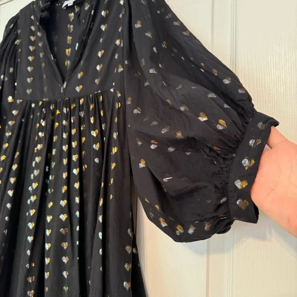 Never A Wallflower Black Heart of Gold High Neck Dress XXL - Picture 5 of 13